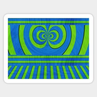 Blue and green lined pattern Sticker